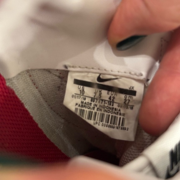 Nike Women’s Cortez (10) White and Red Sneakers with Blue Accent - Picture 5 of 5